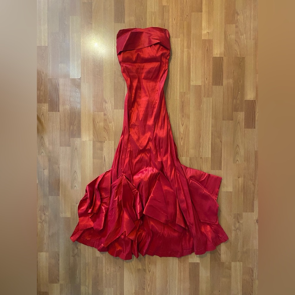 Handmade red mermaid gown size 4